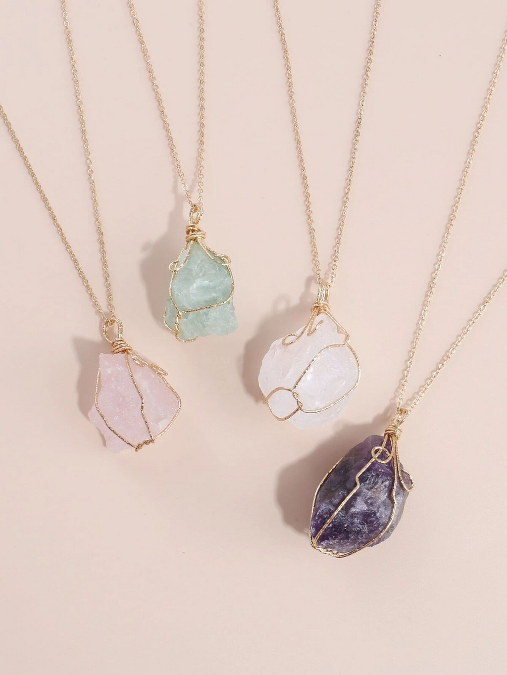 Raw Crystal Chakra Pendant Necklace