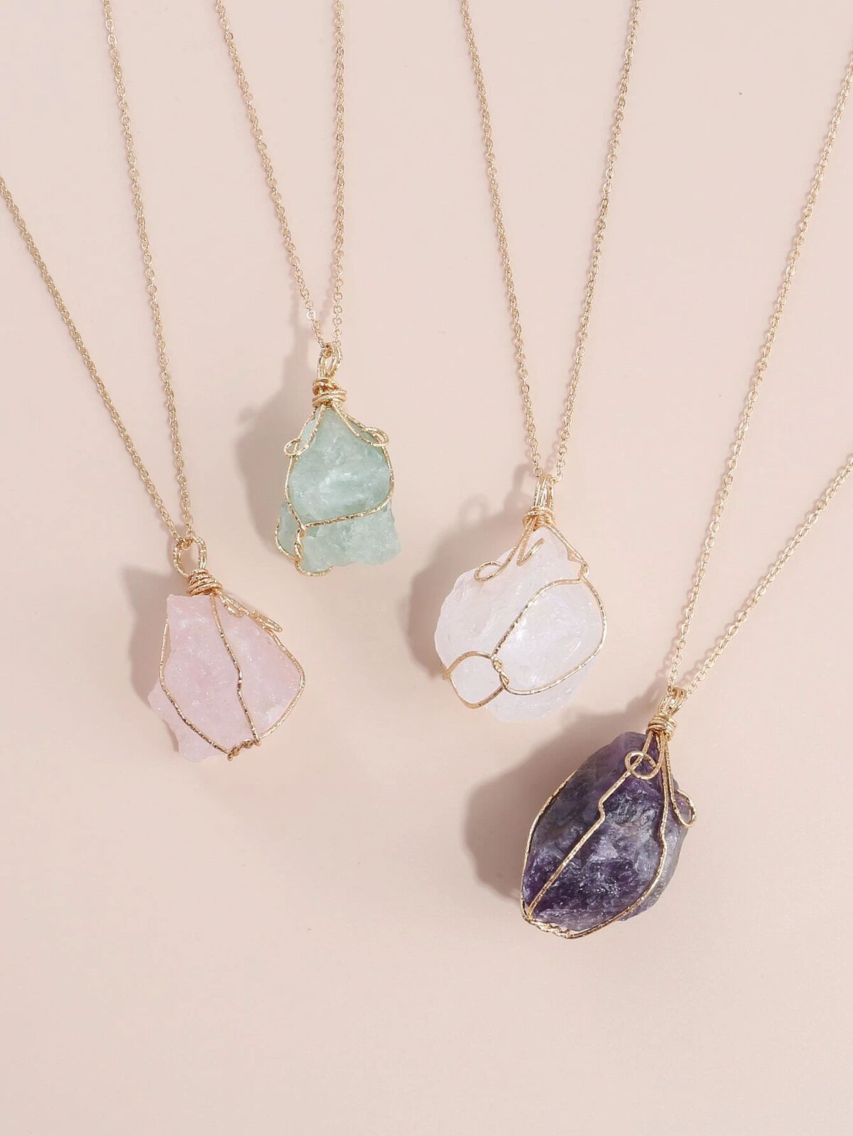 Raw Crystal Chakra Pendant Necklace