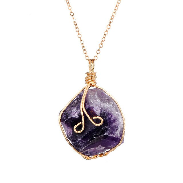 Raw Crystal Chakra Pendant Necklace
