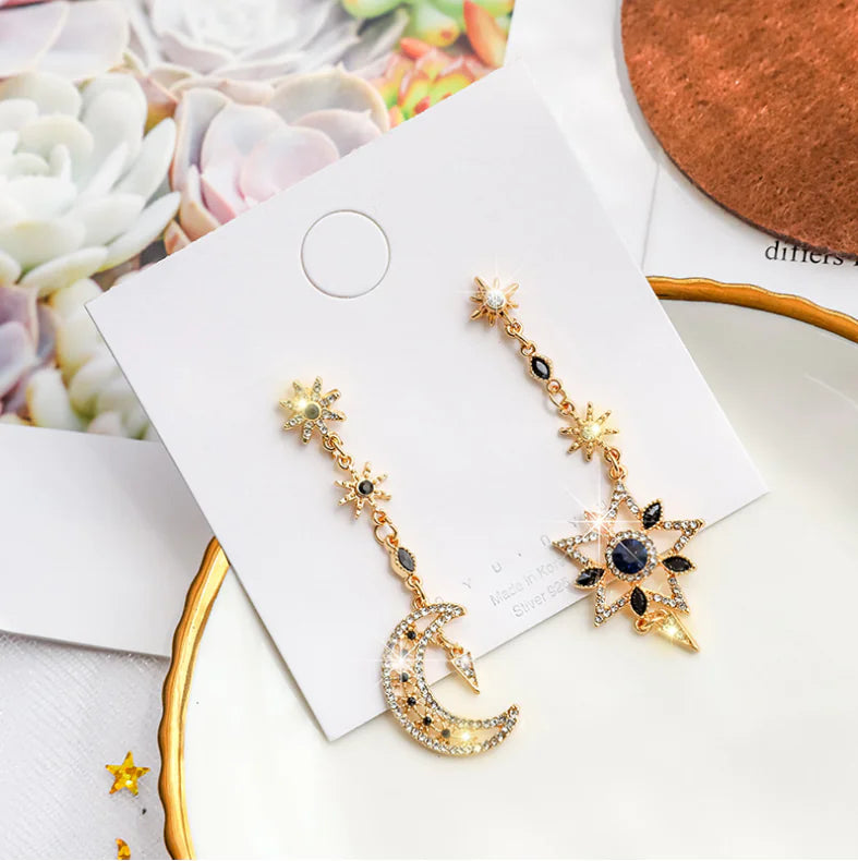 Mismatched Star & Moon Earrings