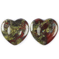 Artistone 2 Pcs Dragon Bloodstone Heart Thumb Worry Stone Healing Crystals Carved Heart Love Palm Stones for Anxiety Stress Relief Meditation Massage Therapy Geometry Chakra Balancing