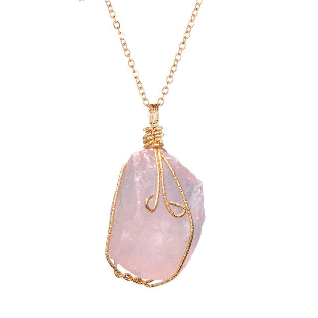 Raw Crystal Chakra Pendant Necklace