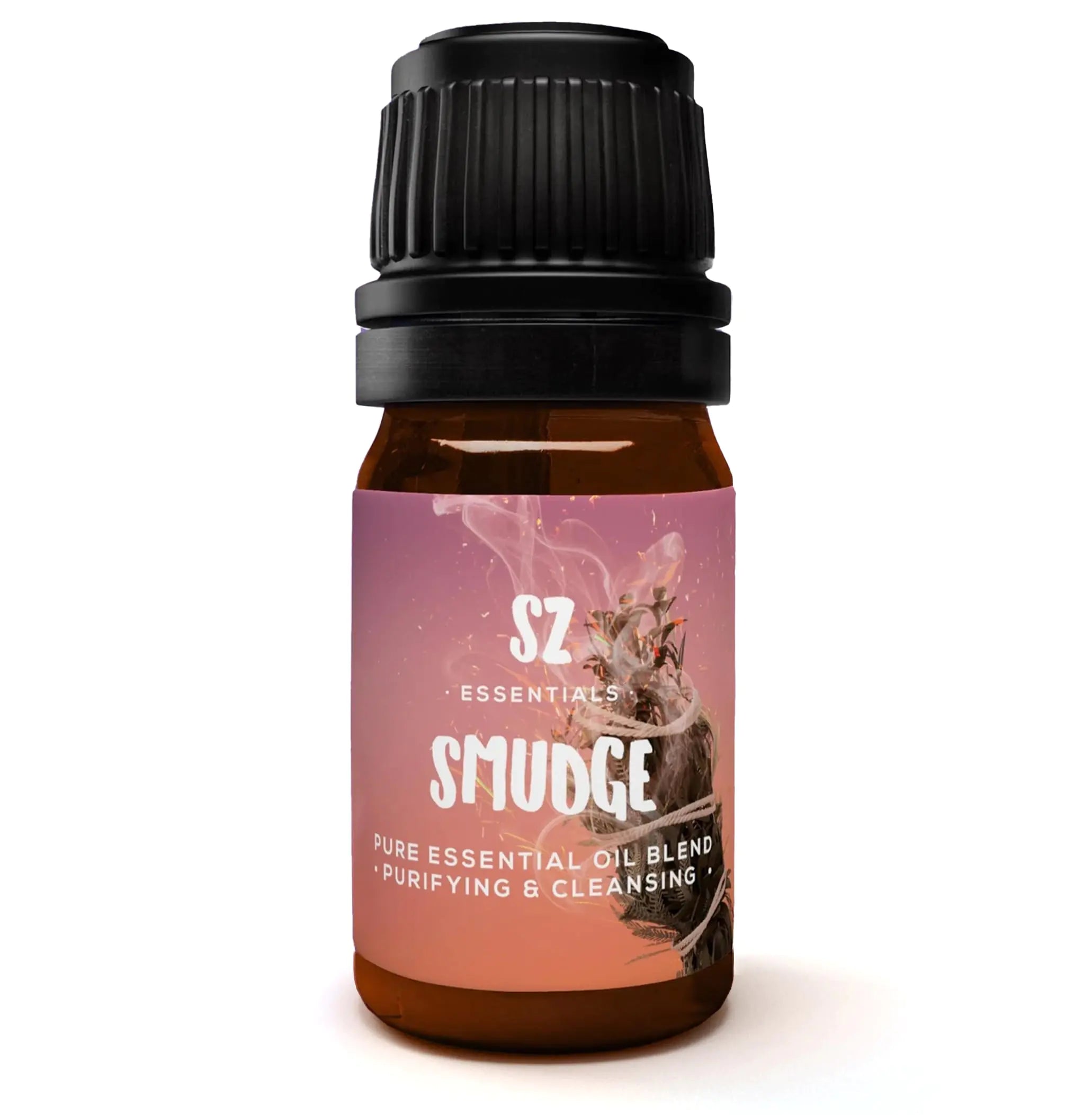 Sz Essentials - Smudge 100% Pure Essential Oil Blend - Flameless Smudging for Essential Oils Diffuser - Fresh & Herbal Scent with Sweet and Smoky Overtones - Therapeutic Grade & Vegan - 0.17oz (5ml)