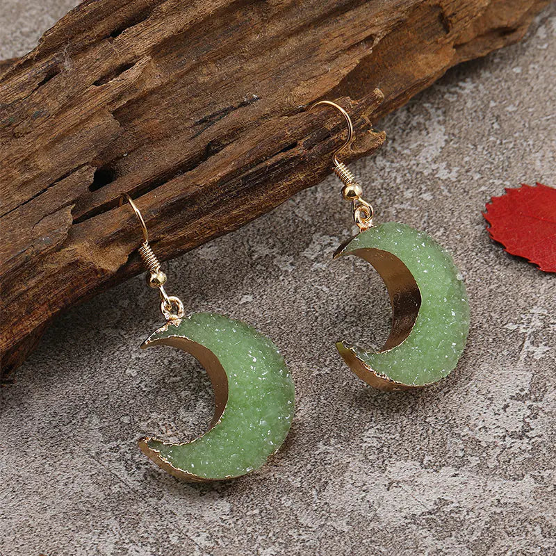 Crescent Moon Drop Earrings