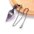 Chakra Crystal Dowsing Pendulum Set — Amethyst Hexagon (2 Pieces)
