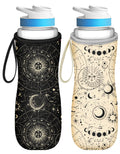 Celestial Moon & Stars Water Bottle Sleeve — 2-Pack Neoprene Carrier