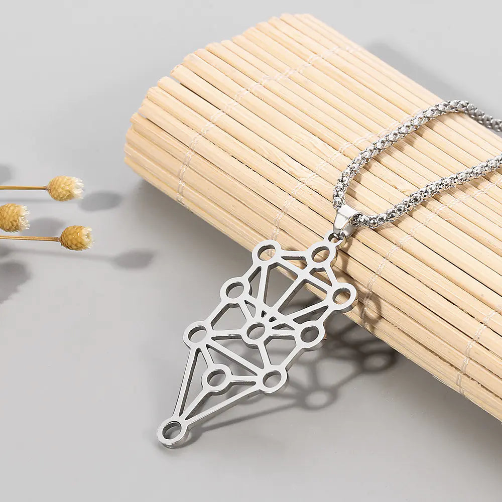 Chakra Pendulum Necklace | Stainless Steel Energy Pendant | Spiritual Dowsing Jewelry for Healing