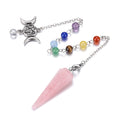 Rose Quartz Triple Moon Crystal Pendulum