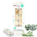 SOUL STICKS 12 Pack Little Smudgies Tealight Candles Smudge Candle for Cleansing House Meditation Chakra Healing | Made with Crystals and Herbs (White Sage & Eucalyptus)