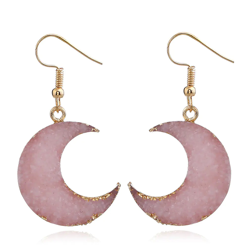 Crescent Moon Drop Earrings