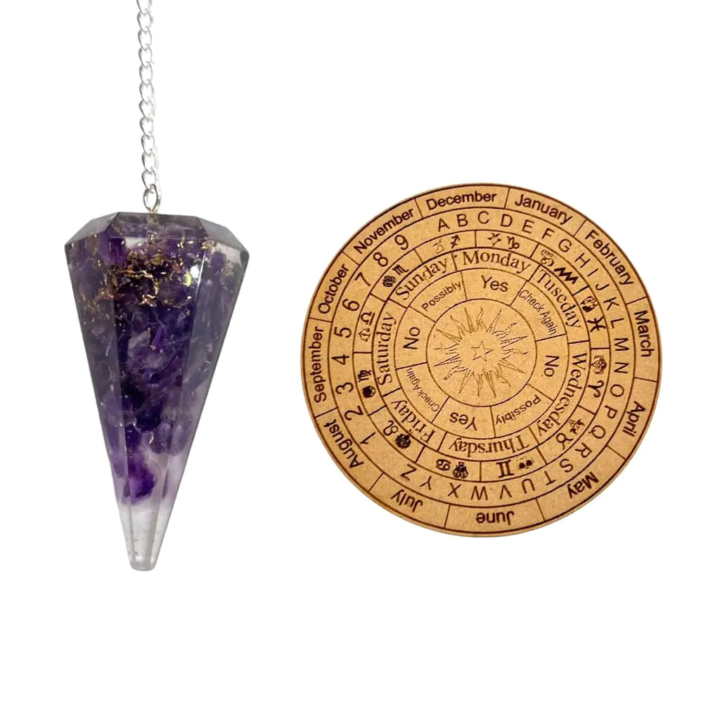 Amethyst Orgone Pendulum & Chakra Board
