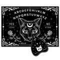 Black Cat Spirit Board — Wooden Pendulum Board with Planchette 11.8x8.3"