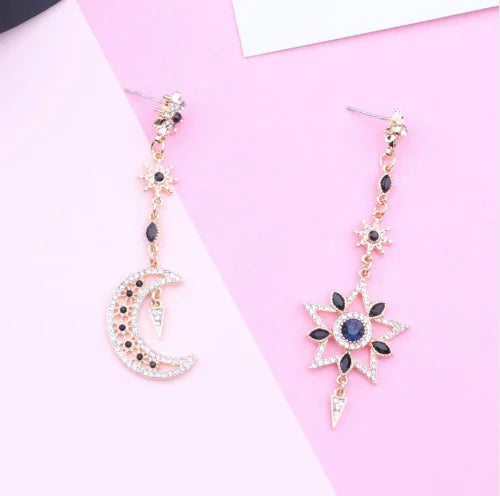 Mismatched Star & Moon Earrings