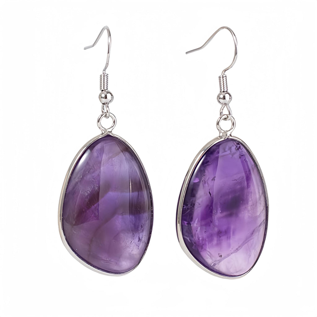 Amethyst Crystal Dangle Earrings