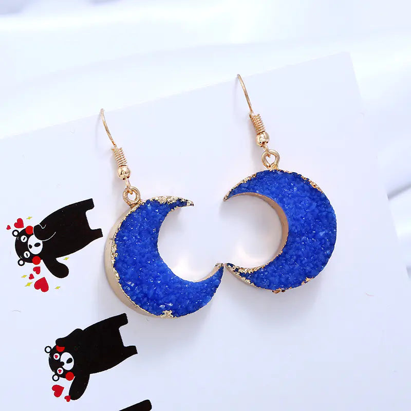 Crescent Moon Drop Earrings