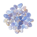 Blue Lace Agate Tumbled Stones 0.22lb | Natural Crystal Palm Stones | Throat Chakra Healing | Calming Energy Crystal | Reiki Meditation Gift