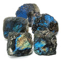 Labradorite Rough Rock Raw Natural Stone Chakra Crystals Quality Gemstones for Reiki Healing Wellness Meditation Handmade in Our Lapidary Workshop (5 pcs)