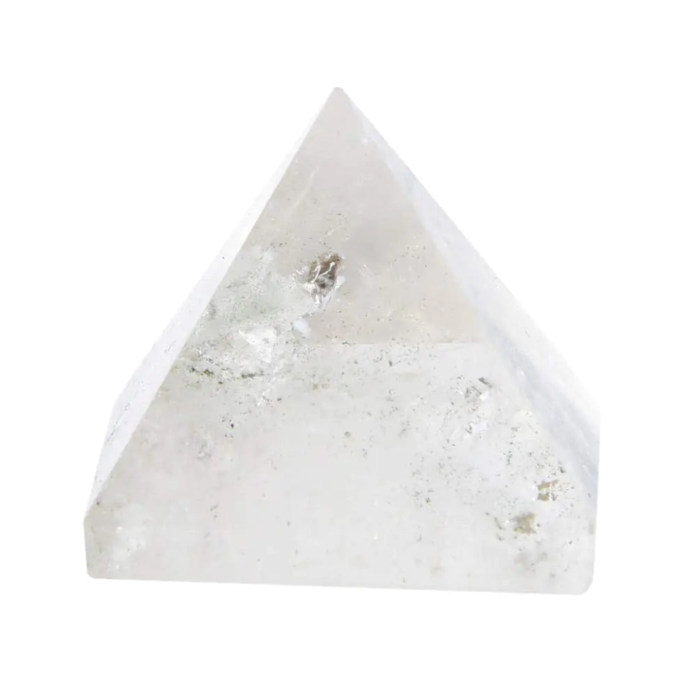 AUNMAS Clear Quartz Pyramid Crystal White Energy Healing Tower Feng Shui Meditation Crystal for Home Decoration Figurine Ornament for Prosperity Positive Energy and Good Luck