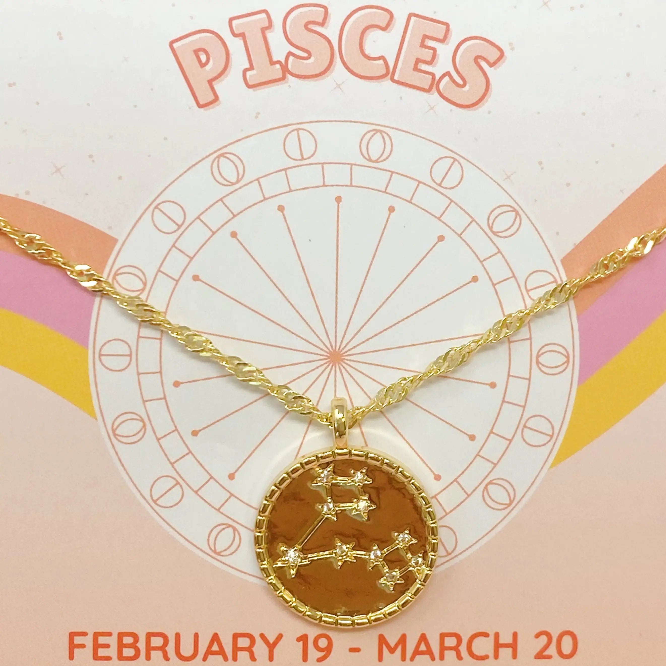 Zodiac Constellation Necklace | Gold-Plated Astrology Pendant | All 12 Signs Available | Celestial Jewelry