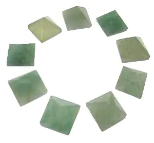CRYSTALMIRACLE Beautiful 9 Green Aventurine Quartz Loose mini Pyramids Crystal Healing Reiki Bagua Feng Shui Gift Metaphysical Vaastu Wicca Home Office luck Protective Meditation health wealth success