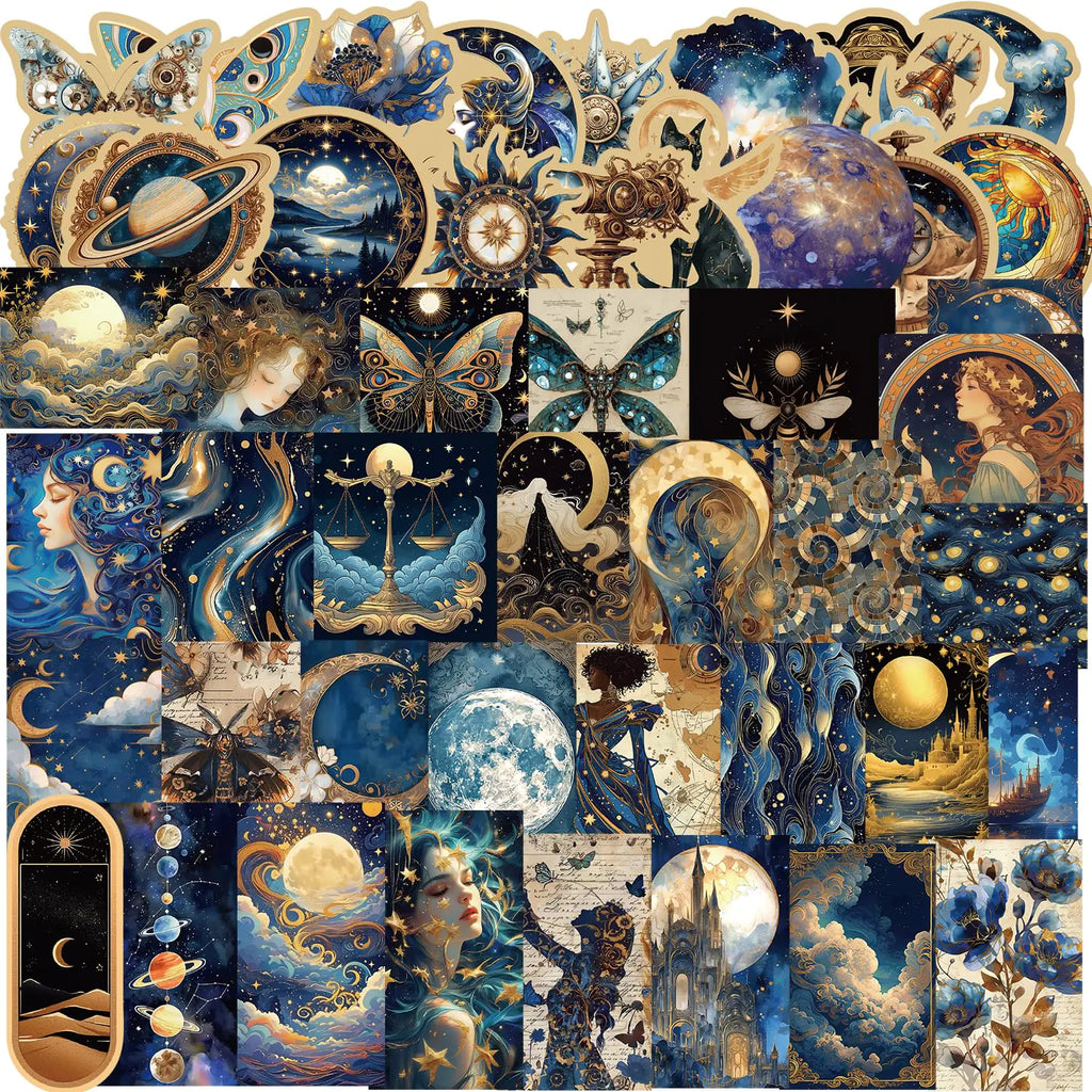 Cosmic Celestial Sticker Pack — 50-Piece Galaxy & Space Vinyl Decals