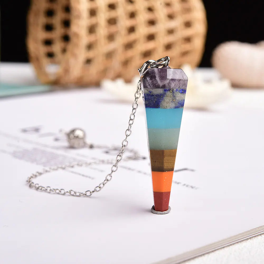 Rainbow Crystal Pendulum Set