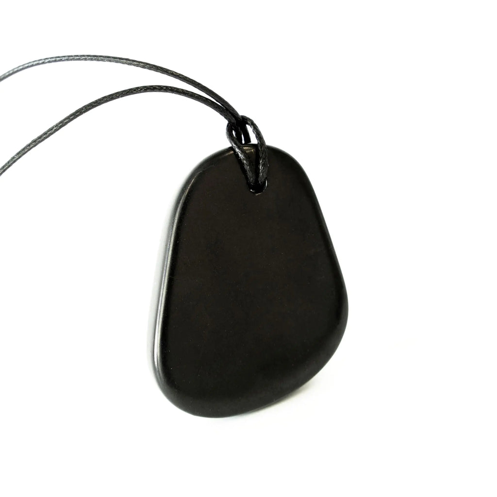 Karelian Heritage Shungite Stone Necklace | Authentic Shungite Pendant Formless | Shungite Jewelry for Chakra Balancing Root Chakra Crystal Healing Spiritual | Shungite Personal Protection Necklace PE74