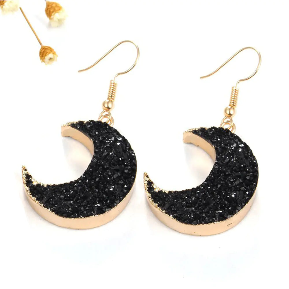 Crescent Moon Drop Earrings