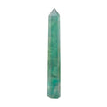 Apengshi 1PCS Natural Crystal Green Fluorite Tower 5.9"-6.3" (15-16cm) 6 Faceted Single Point Prism Healing Crystal Wand for Meditation Reiki Chakra Therapy
