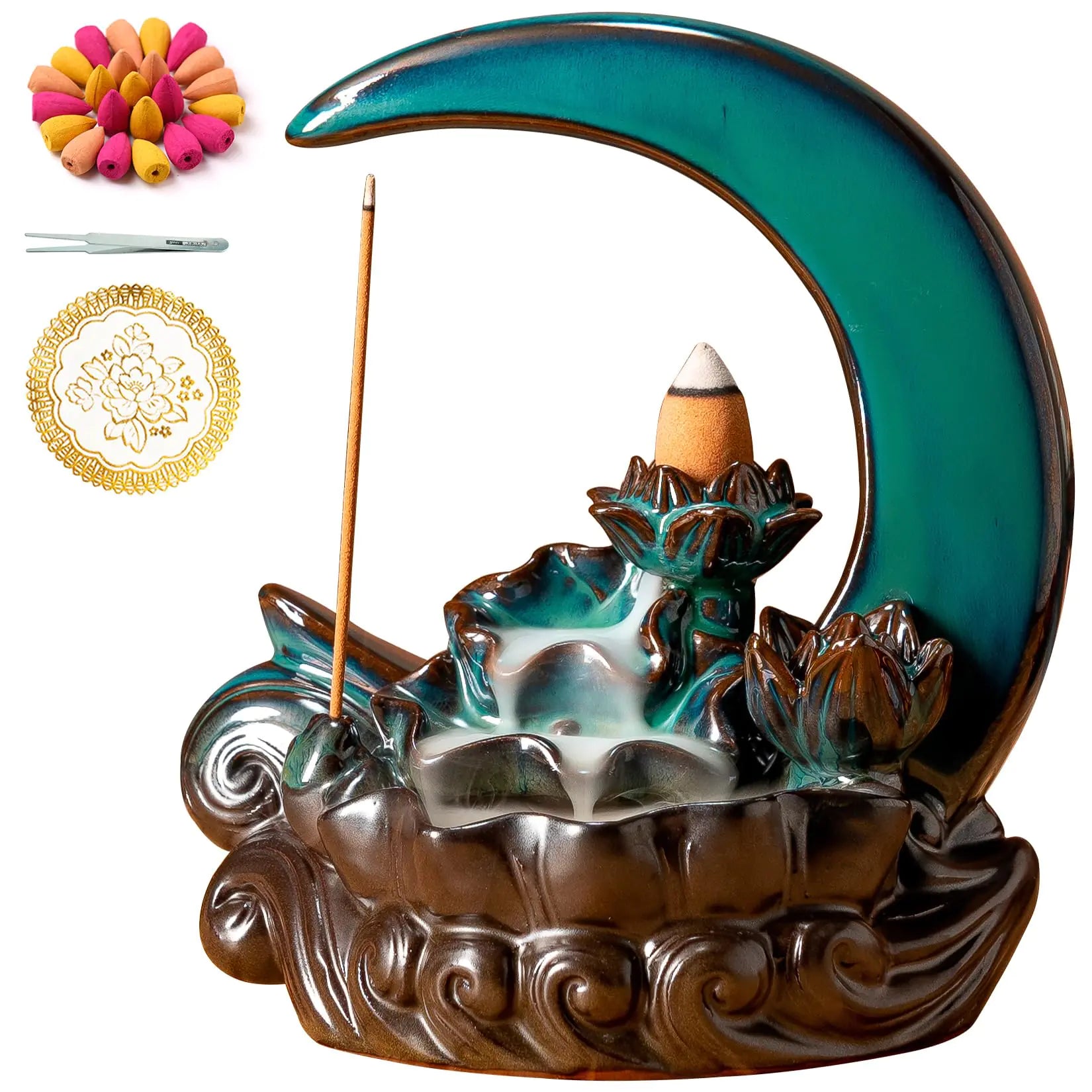 Moon Goddess Incense Burner Set