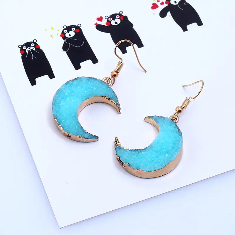 Crescent Moon Drop Earrings