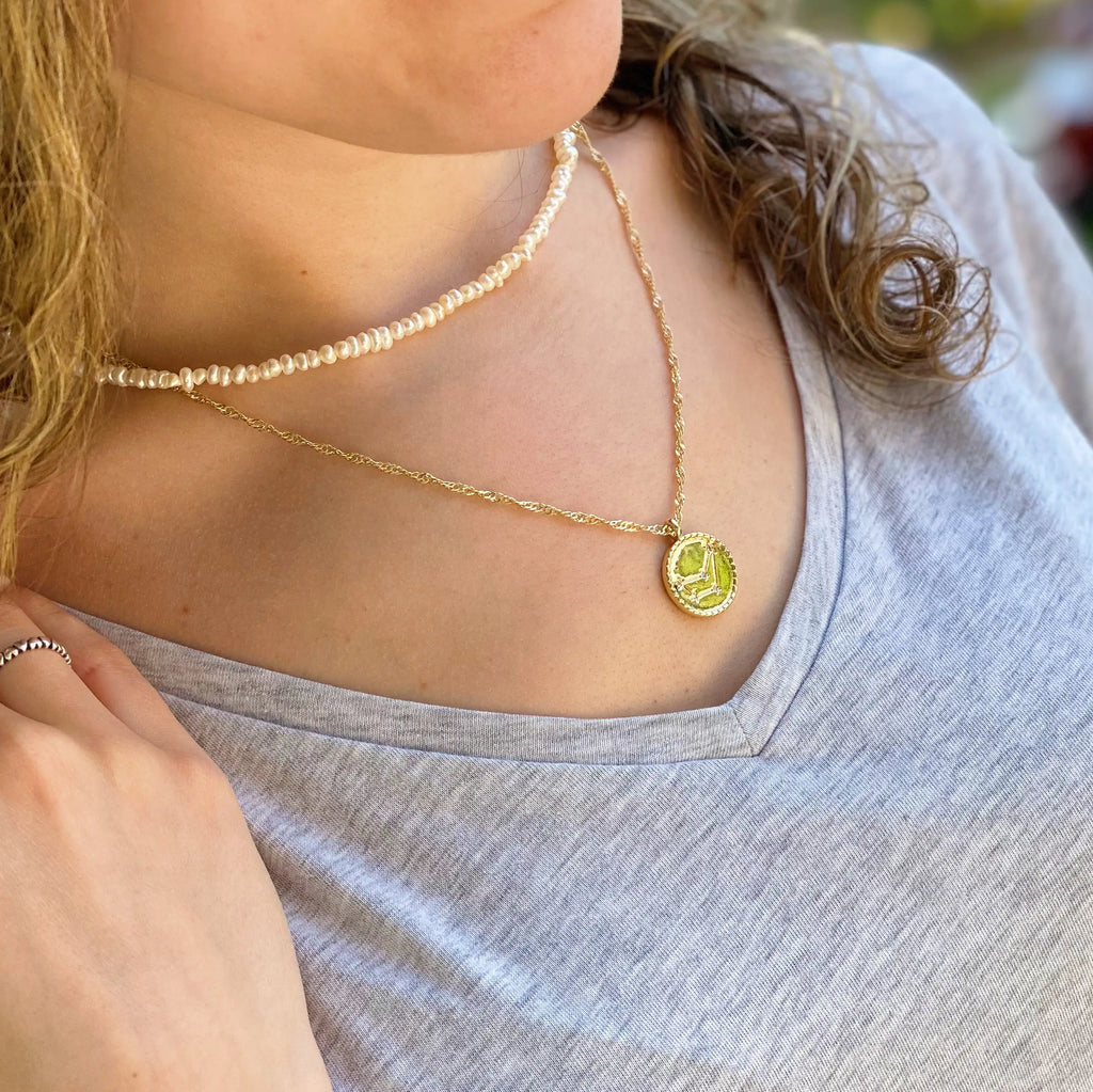 Zodiac Constellation Necklace | Gold-Plated Astrology Pendant | All 12 Signs Available | Celestial Jewelry