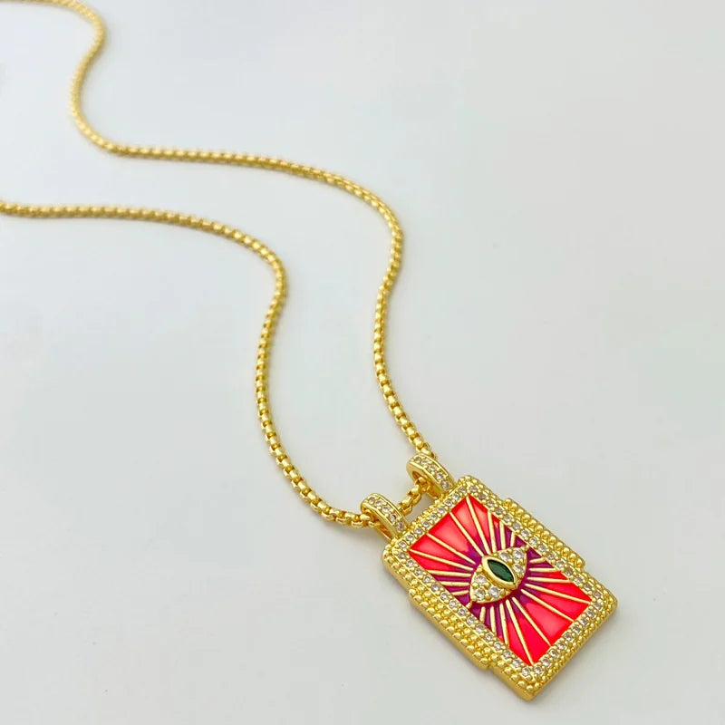 Gilded Tarot Card Pendant Necklace | Gold Major Arcana Charm | Spiritual Jewelry Gift | Mystical Fortune Teller Accessory