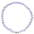 Blue Lace Agate Crystal Bracelet 4mm | Pre-Charged Healing Stone | Includes Selenite Heart Charger | Calming Energy Jewelry