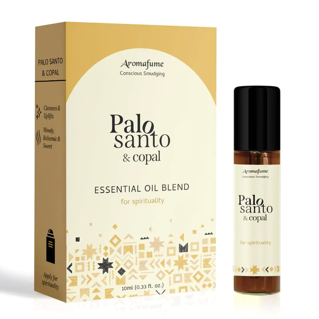 Palo Santo & Copal Essential Oil Roll-On by Aromafume | 1 x 10ml / 0.33 fl oz | Aromatherapy Oils | Natural Roll On Perfume | Spiritual Meditation Accessories
