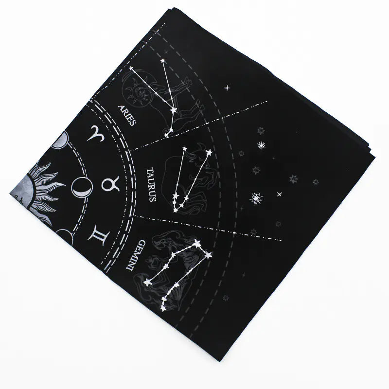 Astrology Tarot Reading Cloth — Zodiac Spread Mat for Love & Career Guidance
