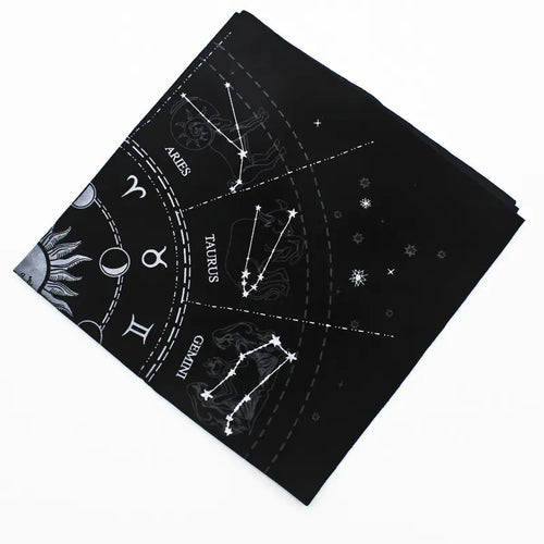 Astrology Tarot Reading Cloth — Zodiac Spread Mat for Love & Career Guidance