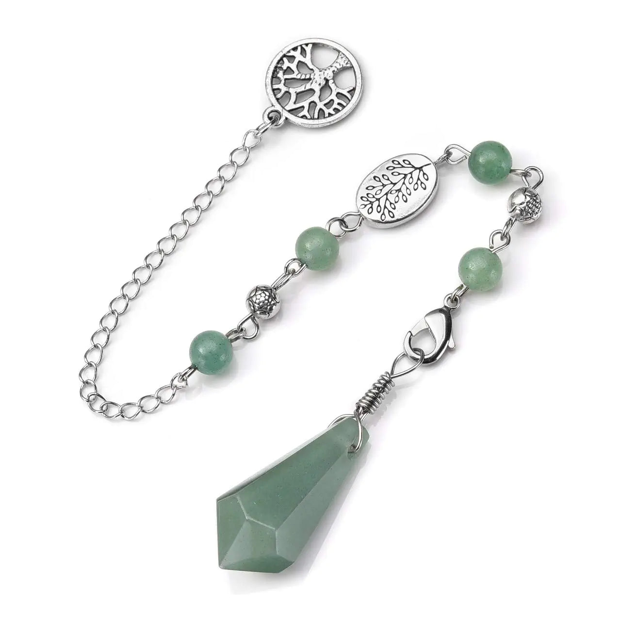 Green Aventurine Crystal Pendulum — Natural Healing Point for Energy & Meditation