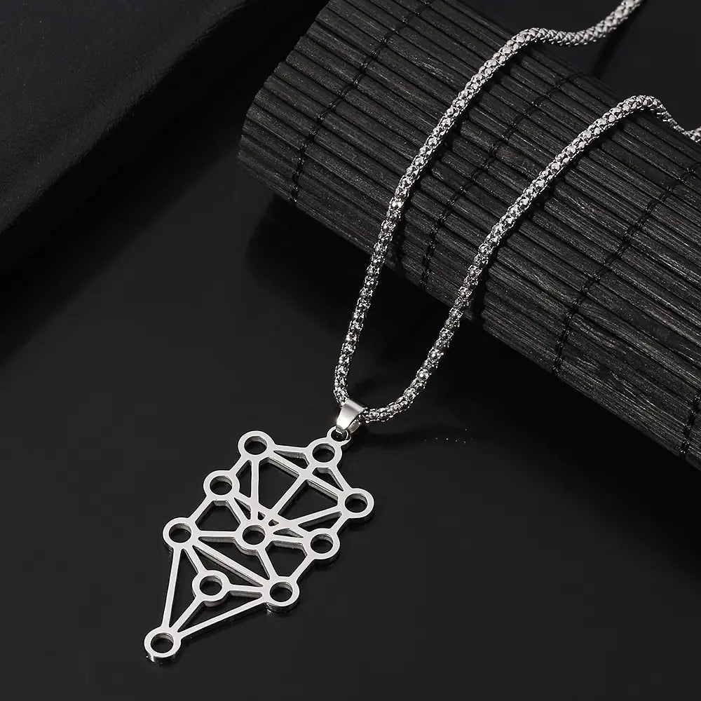 Chakra Pendulum Necklace | Stainless Steel Energy Pendant | Spiritual Dowsing Jewelry for Healing