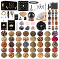 Sacred Space Starter Kit 130 Pcs | Spiritual Essentials for Beginners | Herbs, Crystals, Candles & Ritual Tools | Complete Altar Collection