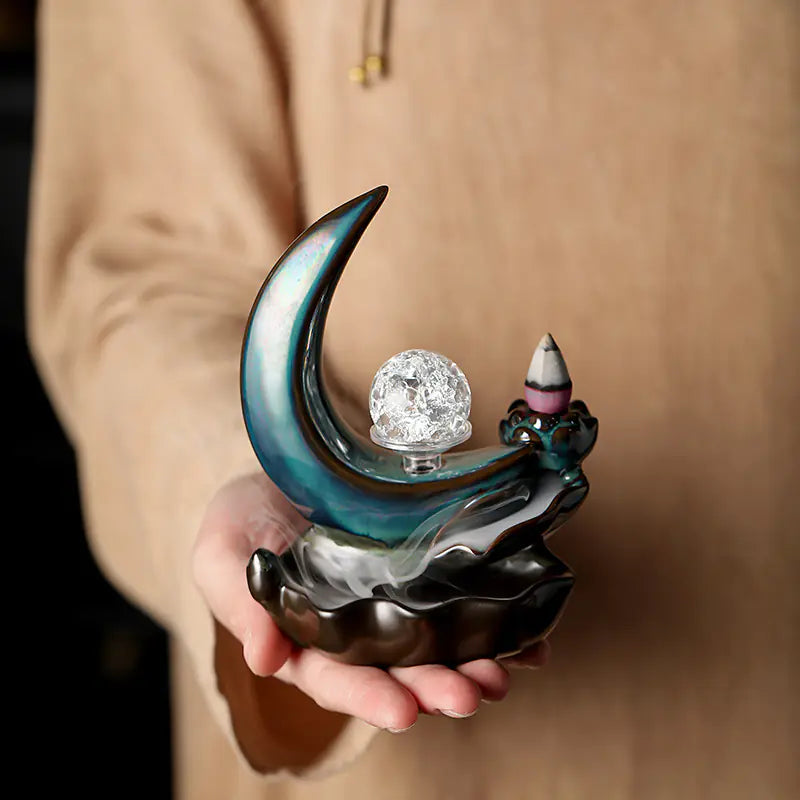 Incense Burner with Moon Design for Home Decor