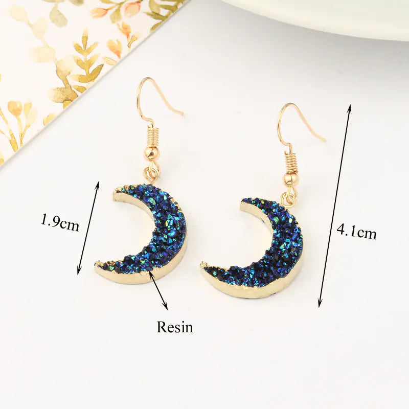 Crescent Moon Resin Earrings