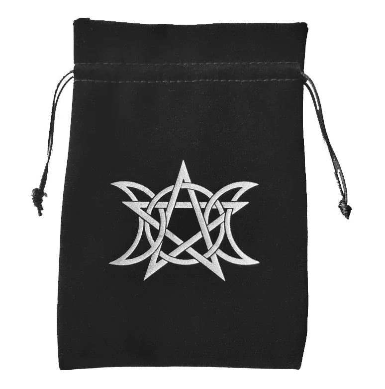Velvet Tarot Card Bag — Valknut Norse Symbol Drawstring Pouch