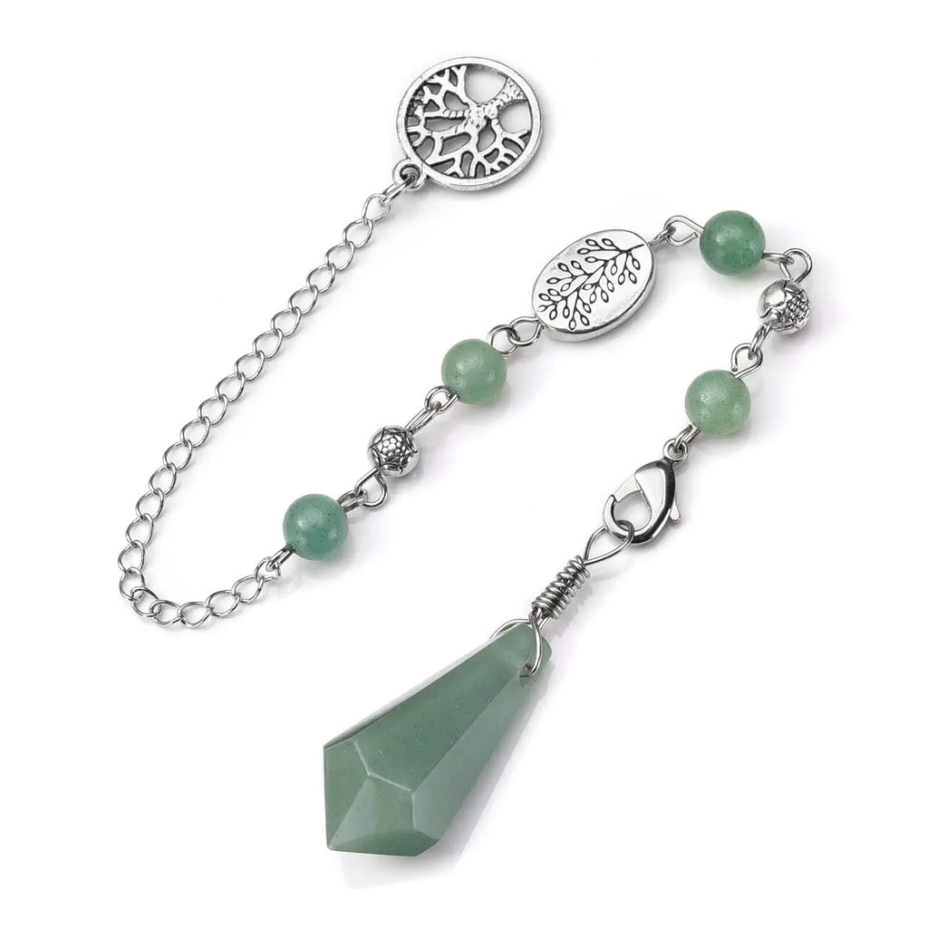 Green Aventurine Crystal Pendulum — Natural Healing Point for Energy & Meditation