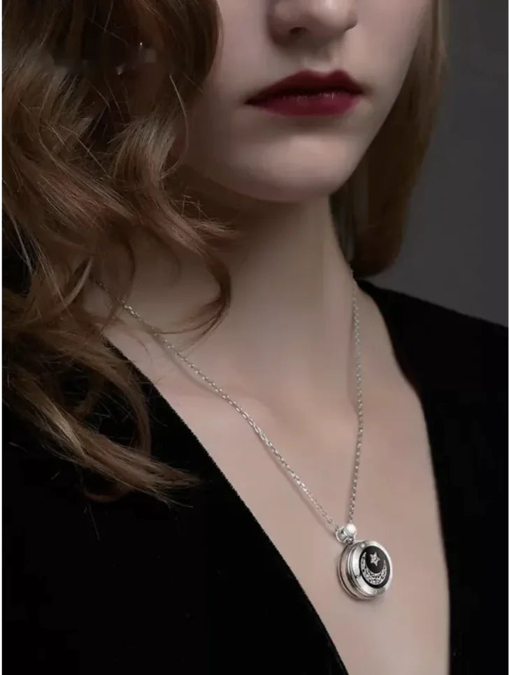 Sun & Moon Agate Pendant Couple Necklace