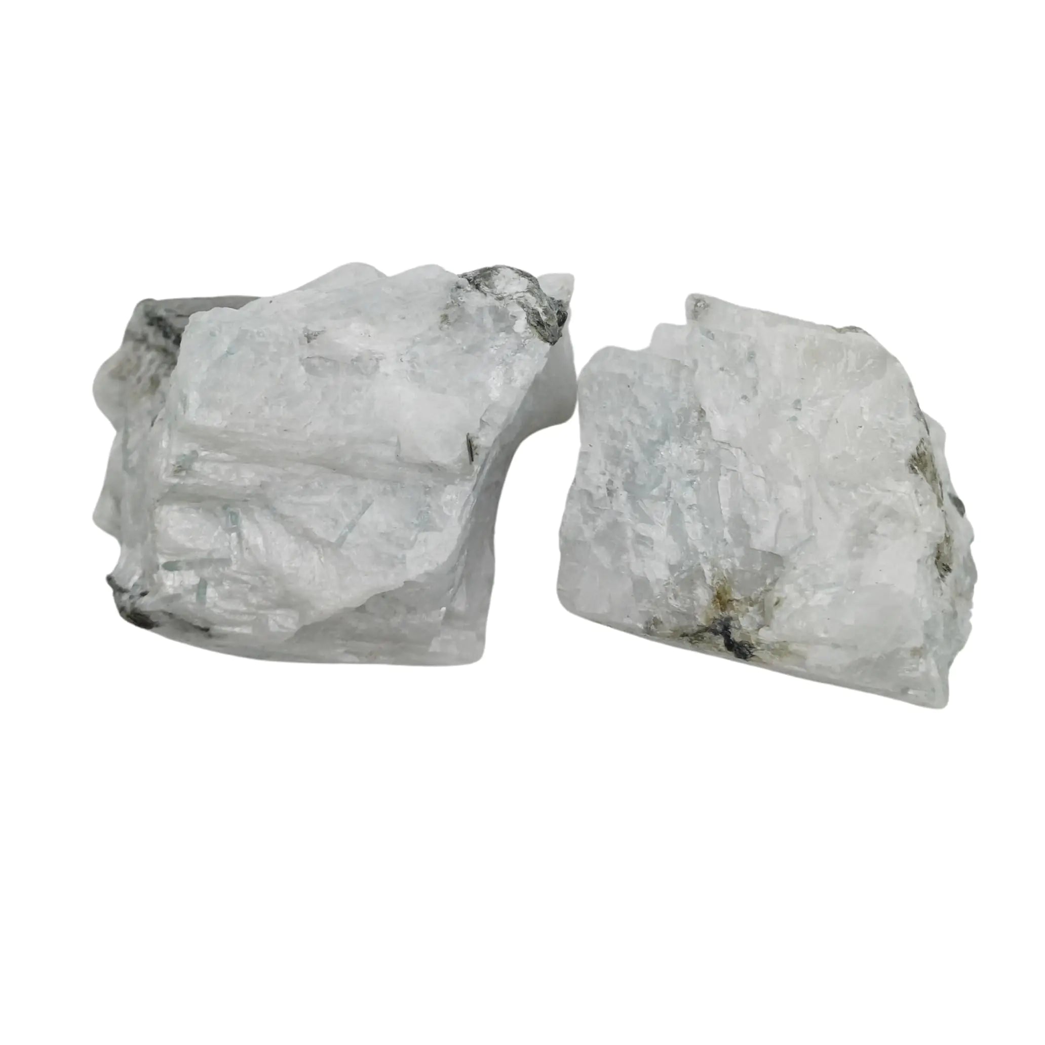 Rainbow Moonstone Healing Crystals — 2-Piece Natural Stone Set for Energy & Meditation