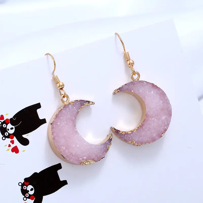 Crescent Moon Drop Earrings