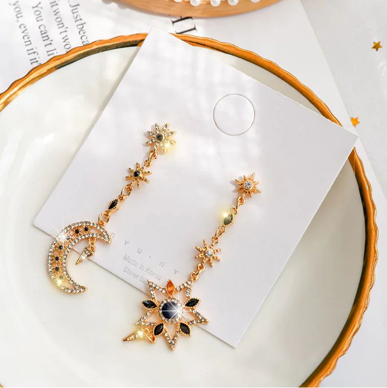 Mismatched Star & Moon Earrings