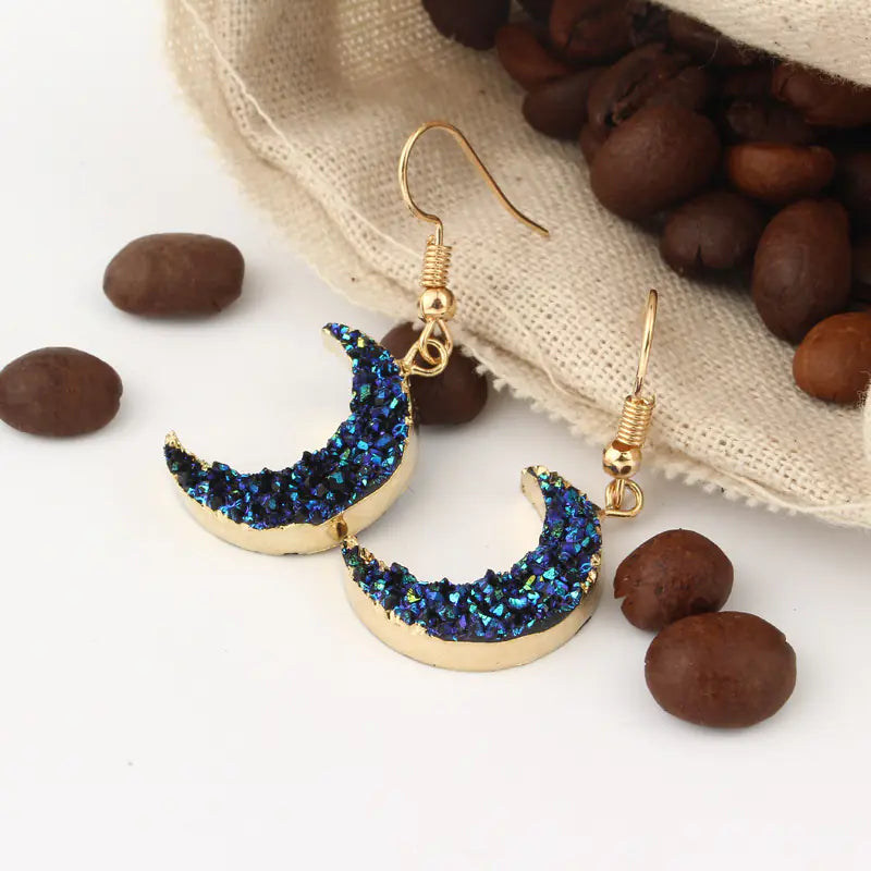 Crescent Moon Resin Earrings