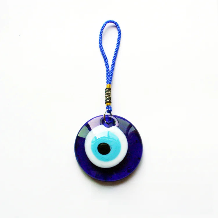 Turkish Evil Eye Glass Pendant | Nazar Amulet Protection | Blue Eye Hanging Charm | Spiritual Home Decor | Good Luck Talisman | Gift